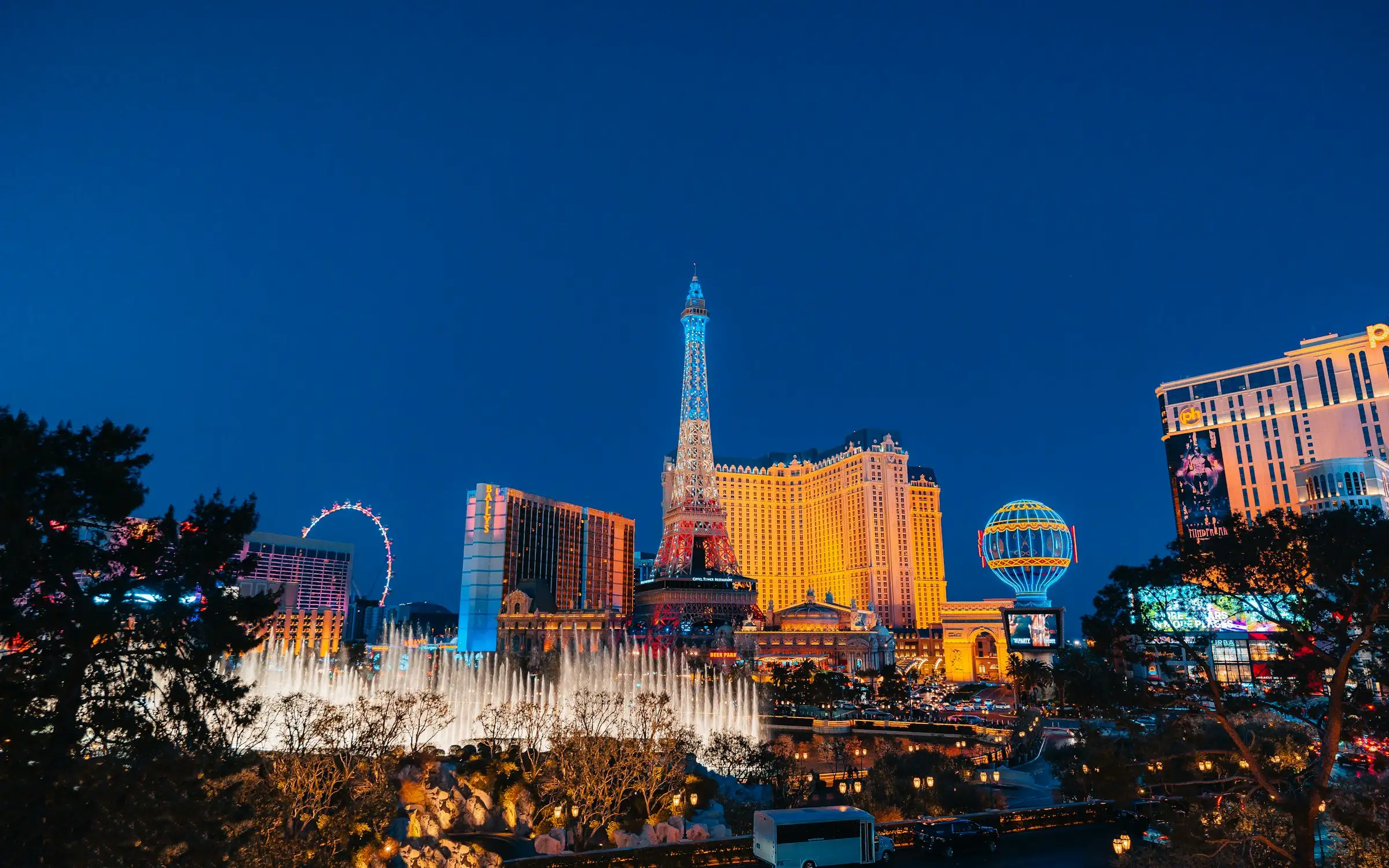 Las Vegas Strip at night near Millennium East Apartments