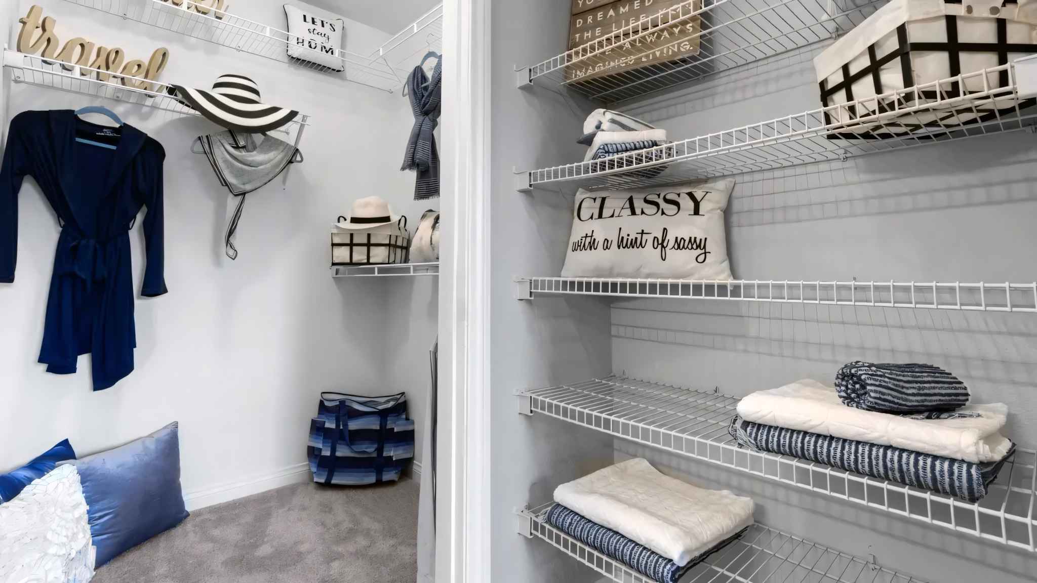 spacious closet showing two sections of walk in at Millennium East